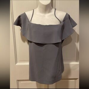 THEORY Ayleen T Brisk Blue Maxyne‎ Crepe Top Sz 2 $245